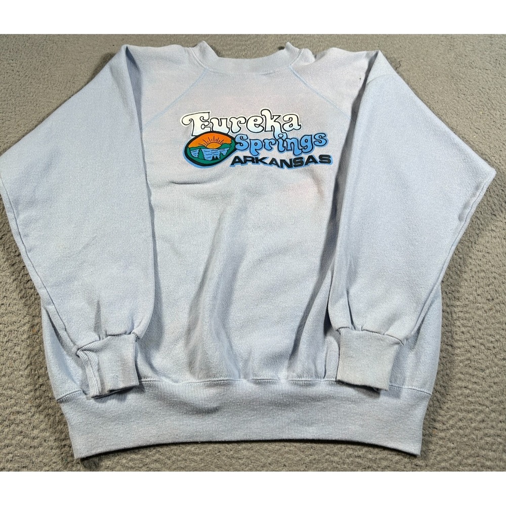 Vintage Ultra Sweats‎ Sweatshirt Men XL Blue Eureka Springs Arkansas Made In USA